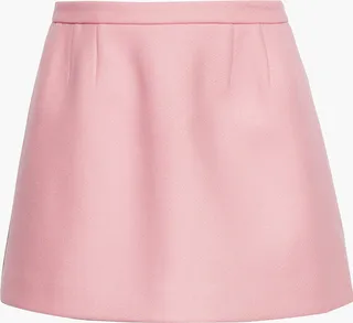 Wool-blend felt mini skirt