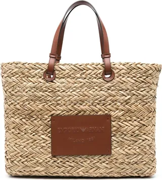 EMPORIO ARMANI- Straw Shopping Bag