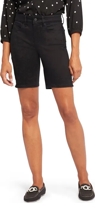 Ella Side Slit Denim Bermuda Shorts