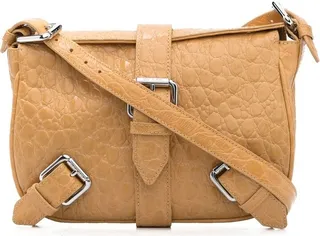 Foldover Buckle-Fastening Shoulder Bag