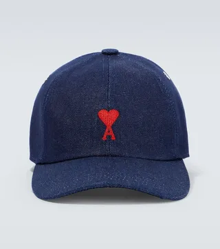 Logo denim baseball cap