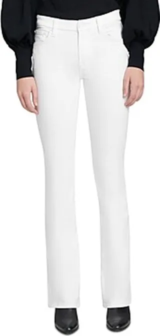 7 For All Mankind Kimmie Mid Rise Slim Bootcut Jeans in Clean White