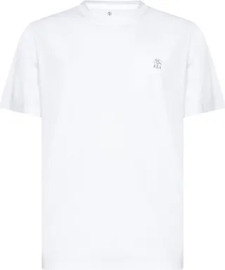 Brunello Cucinelli Logo Embroidered Crewneck T-Shirt