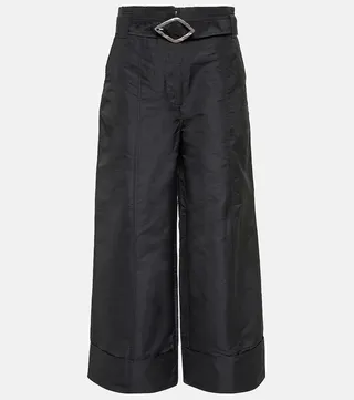 High-rise wide-leg cropped pants