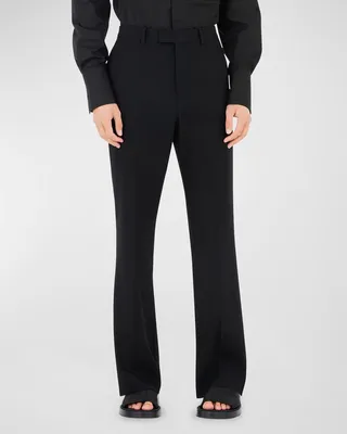 Men's Wool Straight-Leg Tuxedo Pants