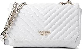 GUESS Keillah Convertible Crossbody Flap (White) Handbags