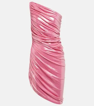 Diana ruched one-shoulder mini dress