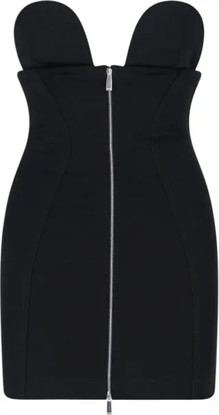 Off-White Zip-Up Sleeveless Mini Dress