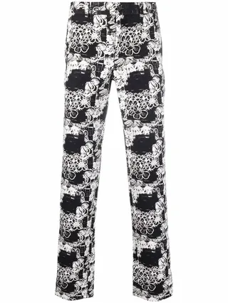 Floral Straight-Leg Trousers