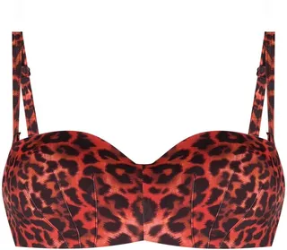 Leopard-Print Bikini Top