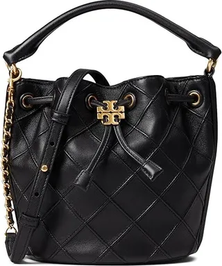 Tory Burch Fleming Soft Bucket Bag (Black) Handbags