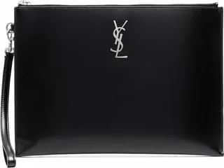 Logo Plaque Clutch Bag