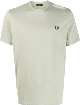 Ringer logo-embroidered T-shirt