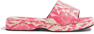 Lilo quilted snake-effect leather slides