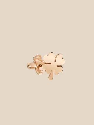 Single Dodo four-leaf clover earring in 9 kt rose gold