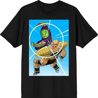 Dragon Ball Z Piccolo and Nappa Characters Black Graphic Tee - 3XL