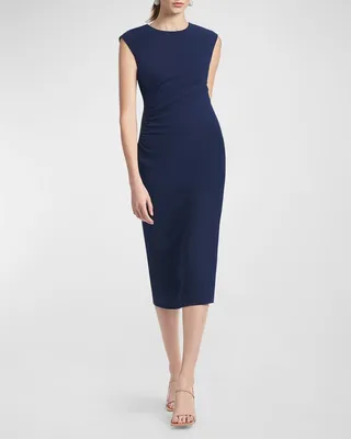 Diana Ruched Sleeveless Midi Dress