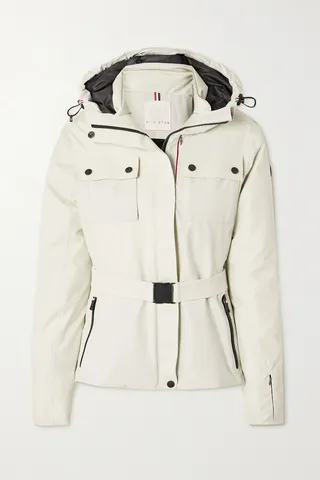 Erin Snow - + Net Sustain Diana Hooded Belted Recycled Ski Jacket - Ecru