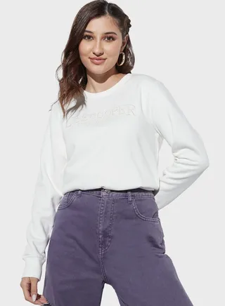 Embroidered Logo Detail Sweatshirt