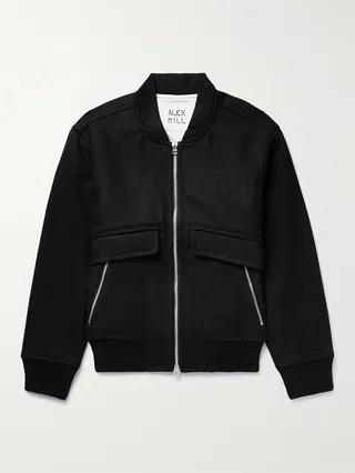 Melton Wool-Blend Bomber Jacket