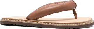Padded-Strap Leather Flip Flops
