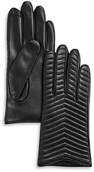 Aqua Quilted Leather Tech Gloves - 100% Exclusive