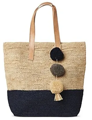 mar Y sol Montauk Color Block Raffia Tote