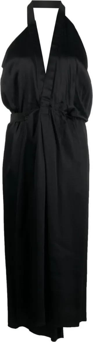 Satin Halterneck Midi Dress