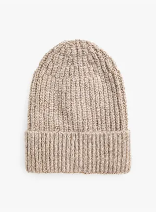 Knitted Ribbed Glitter Beanie