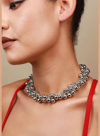Silver Plated Designer Western Wear Necklace For Women