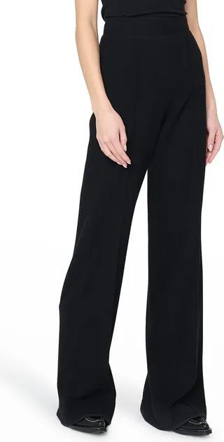 Gauzy Recycled Cashmere Wool Wide-Leg Trousers