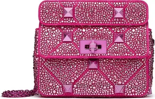 Roman Stud Embellished Leather Shoulder Bag