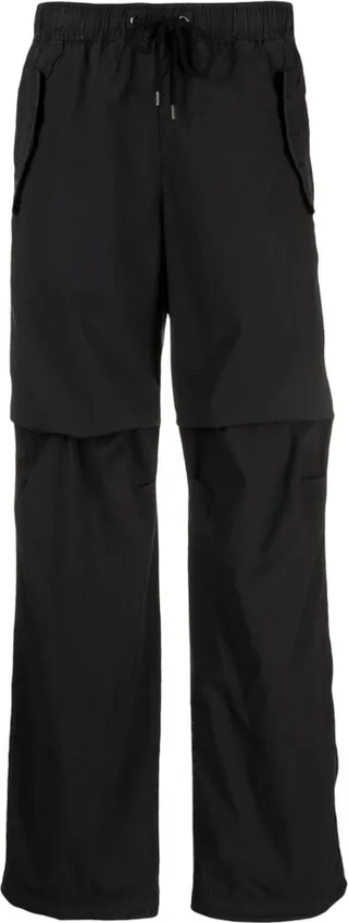 Draped-Detail Straight-Leg Trousers