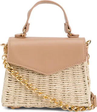 Straw Envelope Flap Crossbody