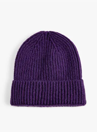 Rib-Knit Basic Beanie