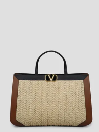 Vlogo Signature Raffia Handbag