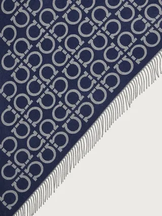Ferragamo Women Gancini triangle scarf Blue
