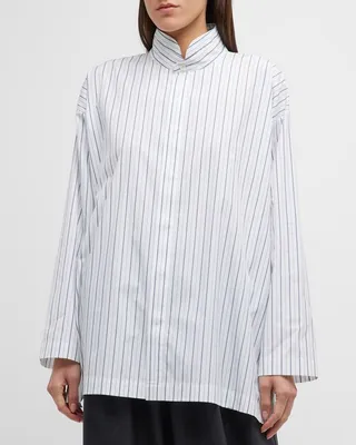 Slim A-Line Double-Stand Collar Shirt