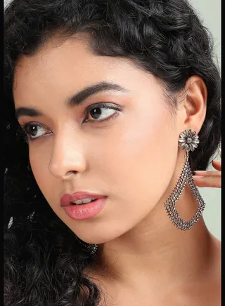 Gold Plated Designer Stone Party Wear Drop Earring For Women