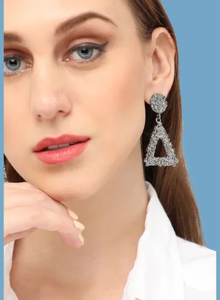 Silver Plated Party Designer Drop Earring For Women