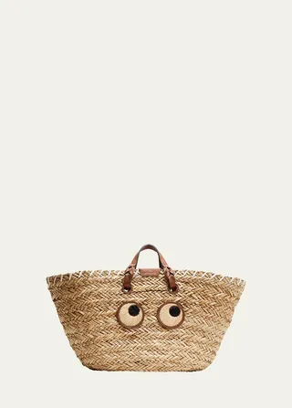 Large Paper Eyes Basket Tote Bag