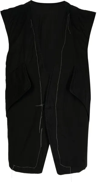 stitch-detail V-neck gilet