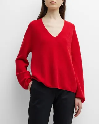 Lightweight V-Neck Cashmere-Blend Sweater