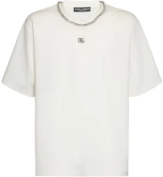 Embellished cotton blend t-shirt