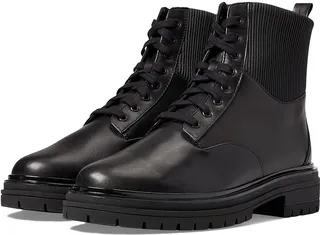 Johnston & Murphy Gianna Gore Lace-Up Boot (Black Calfskin) Women's Shoes
