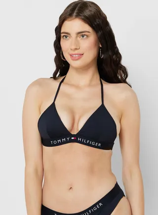 Logo Band Triangle Bikini Top