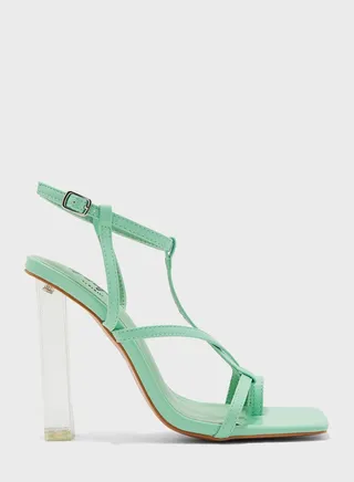 Strappy Clear Heel Sandal