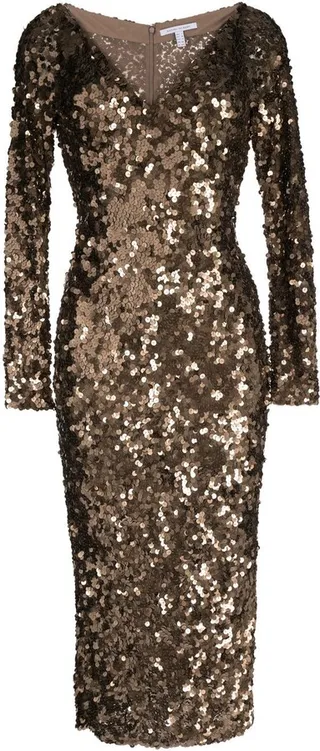 Fleur fitted sequinned midi-dress