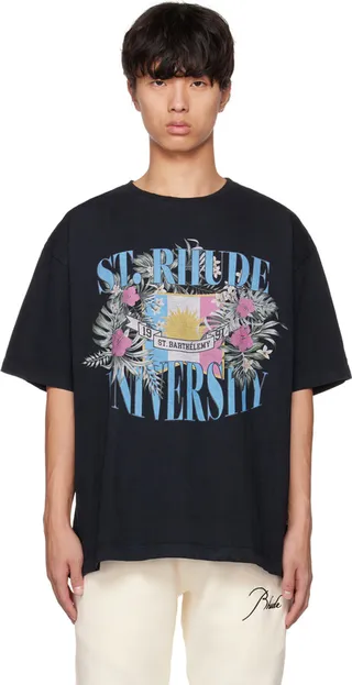 Rhude Black Printed T-Shirt