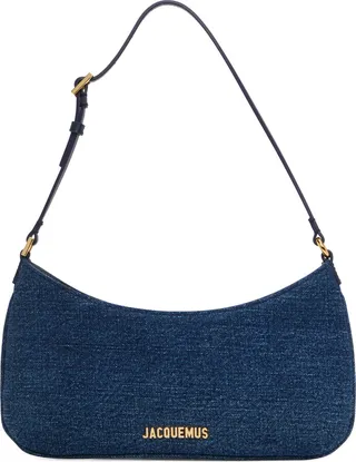 Jacquemus Navy Le Raphia 'Le Bisou Denim' Shoulder Bag